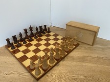 LARDY pieces buis jeu d'échecs français roi 9 cm boîte échiquier Lot No1