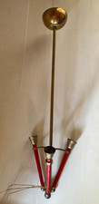 Vintage 50s/60s Italy 3 Light Red Gold Brass Chandelier Pendant Frame
