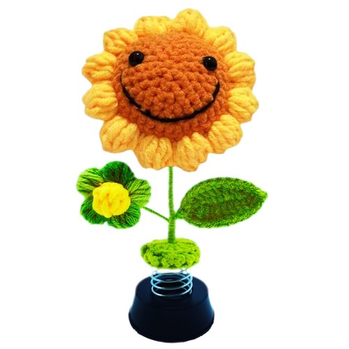 Knitted sunflower car