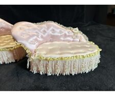 Show Stoppers Pink Satin Doll House Couch Tufted Day Bed Settee Chaise Furniture