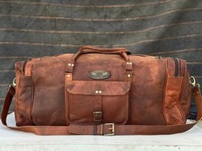 Sac à bagages léger 30 pouces fait main en cuir de vache voyage week-end...