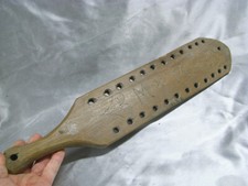 ANCIENNE PAGAIE DE FRATERNITE BOIS SCULPTE BATTOIR A LINGE PALETTE