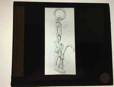 Ancienne plaque verre lanterne