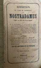 REEDITION DU LIVRE DE PROPHETIES DE NOSTRADAMUS PUBLIE EN 1566, H TORNE CHAVIGNY