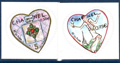 Timbres autoadhésifs coeur - timbres,