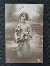 CPA Birthday - Young Lady Wearing a Blue Dress and Flowers