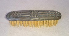 OLD SMALL NAPOLEON SILVER MOUSTACHE BRUSH 19 centuries