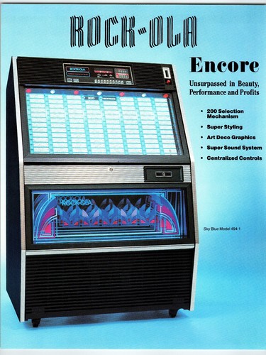 1980s rock ola encore jukebox - rock-ola,