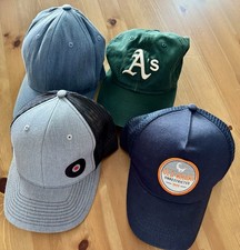 Ball Caps Lot of 4 …  A’s, Aimpoint & QuickSilver, Old Khaki
