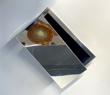 BOX BOX Maria Pergay STEEL WOOD STONE AGATE MIDCENTURY MODERN