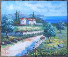 tableau signé Antoine: maison