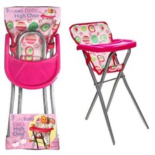 Bébé Poupées Chaise Haute Métal Pliable Cadre Jeu de Rôle Poupée Accessoires