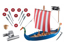 Playmobil Bateau Pirate Astérix  40 x 14 cm Accessoires Bouclier Rames Drapeau..