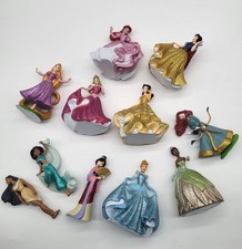 Princess Disney Play Set 11 Figurines Glitter Accent Cinderella Belle Ariel