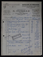 Invoice PARIS 1950 PRECISION TOOLING E PENELLE bubble level IIIrd 148