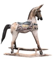 Cheval à bascule en bois 60cm | Statue rétro vinta
