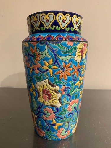 Vase faïence émaux de - et,