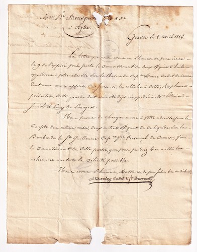 Lettre 1826 grasse - lettre,