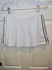 L'oeuf Poche Women's White Size M Tennis Skirt / Skort Lined Stretch Summer