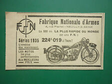 10/1934 PUB FN NATIONAL ARMS FACTORY HERSTAL MOTORCYCLE 500CC MOTORCYCLE AD