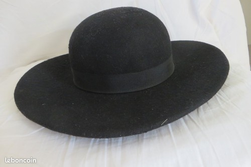 Chapeau femme noir ruban noir