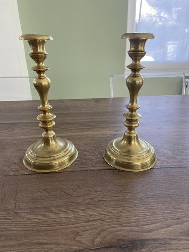 Ancienne paire bougeoirs en - de,