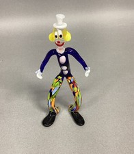 Vintage Murano Italy Hand Blown Glass Clown Figurine - 5”H