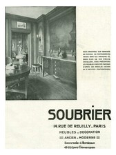 1930s Soubrier Antique Modern Furniture Magazine Advertising