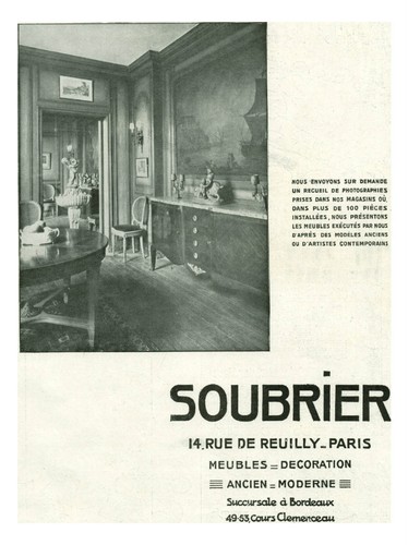 Publicité anciennes meubles