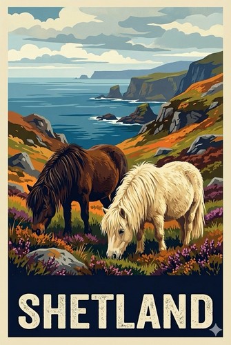 Affiche poster poney shetland - poster,