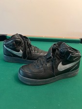 Nike Air Force 1 Mid PRM Men Size 11 Black Metallic Silver Sneakers DX3061-001