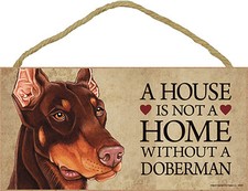 Doberman Wood Dog Sign Wall