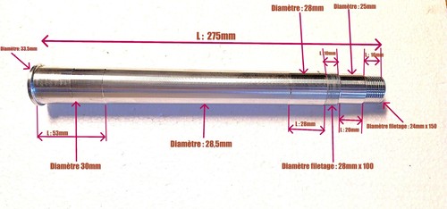 Colonne fourche 275mm bud - colonne, de