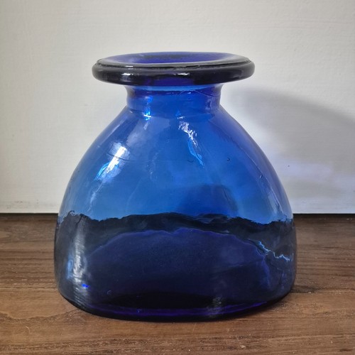 Vase vintage verre bleu - vintage,