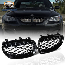 Chrome Black Diamond Front Kidney Grill For BMW E60 E61 525i 530i 528i 2003-2010