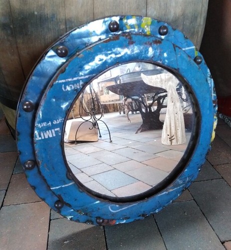 Miroir métal ancien - ancien, hublot