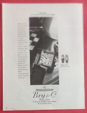 Press advertisement: JAEGER LECOULTRE watch model REVERSO at BRY & Cie 1989