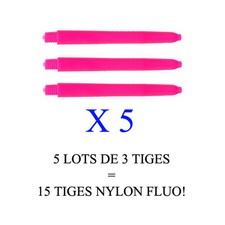 Lot de 5 jeux = 15 tiges flechettes darts shaft NYLON  (medium: 4,8cm)