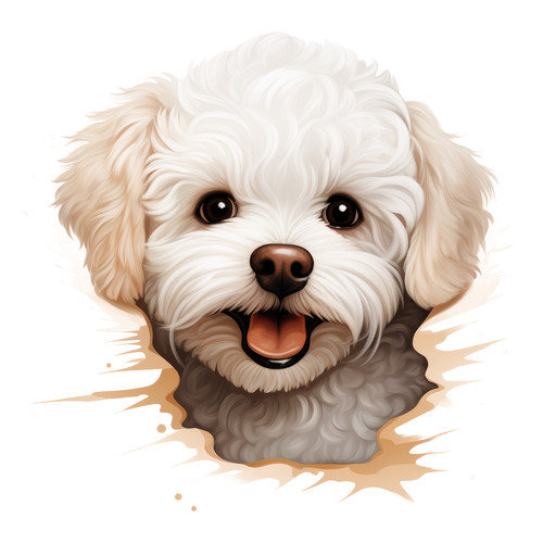 Autocollant bichon frisé 9x9 - autocollant,