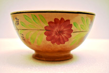 Vintage Petrus Regout Maastricht Main Peint Floral Bol Crescent Étoile Holland