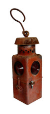 Old red SNCF or fire station lantern