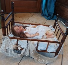 Lit ancien en pitchpin effet