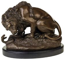 Sculpture en Bronze Lion Et