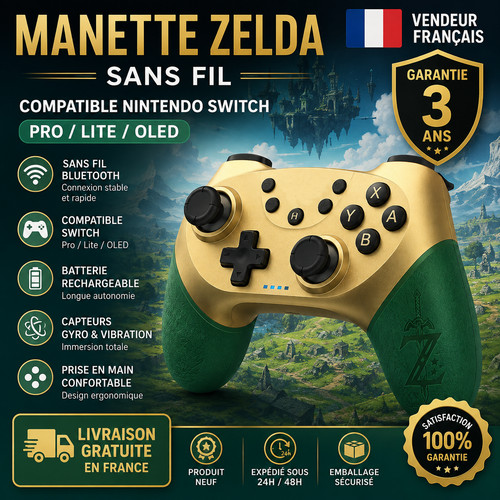 Manette zelda sans fil - manette, totk
