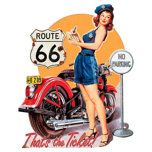 Plaque géante vintage pin-up