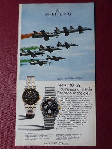 1985 pub montre - montre, breitling