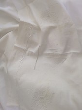 Vintage Monogrammed French Sheet Linen Metis