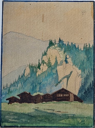 Aquarelle hameau de - aquarelle,