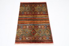 Tapis oriental traditionnel afghan en laine noué à la main 3 x 4 pieds...