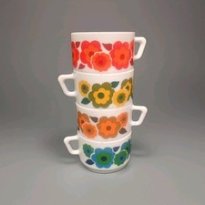 4 Tasses Lotus 70's Arcopal
